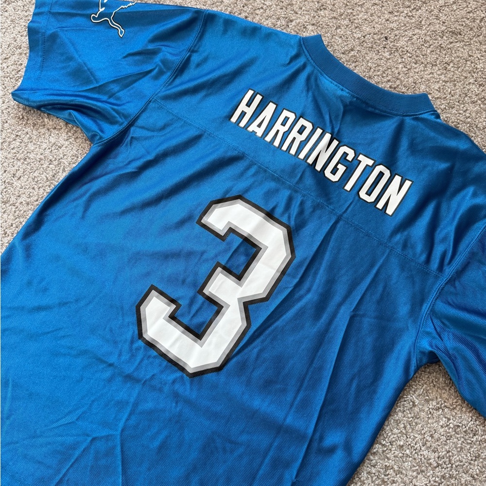 Youth Detroit Lions #3 Harrington NFL Jersey Size 18 Blue Fair Condition